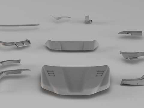 001669 Toyota Body Kit Full High-Resolution 3D Scan 3D Print Model