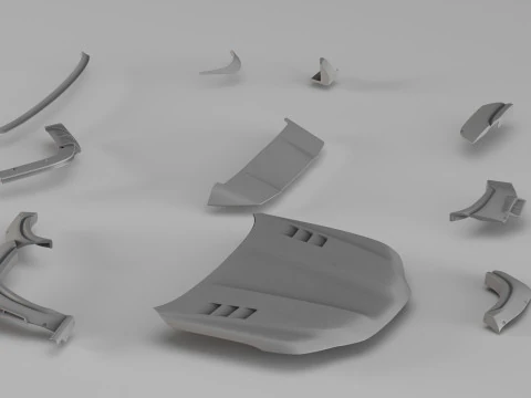 001669 Toyota Body Kit Full High-Resolution 3D Scan 3D Print Model