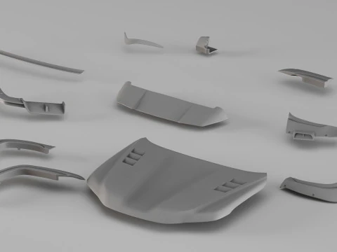001669 Toyota Body Kit Full High-Resolution 3D Scan 3D Print Model