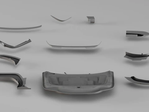 001669 Toyota Body Kit Full High-Resolution 3D Scan 3D Print Model