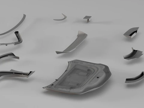 001669 Toyota Body Kit Full High-Resolution 3D Scan 3D Print Model