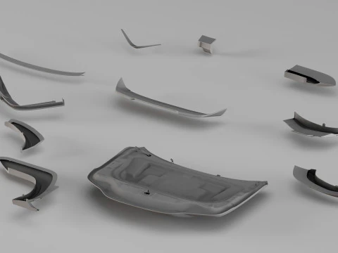 001669 Toyota Body Kit Full High-Resolution 3D Scan 3D Print Model