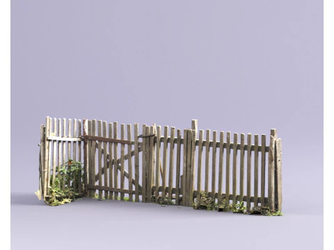 S00036 Old Wooden Fence Game Asset 3D Model
