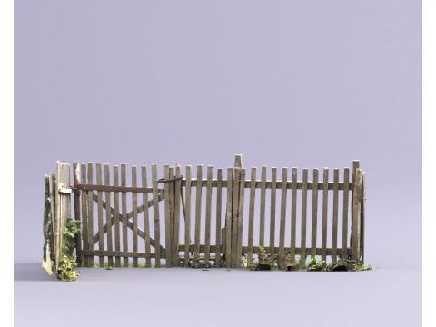 S00036 Old Wooden Fence Game Asset 3D Model
