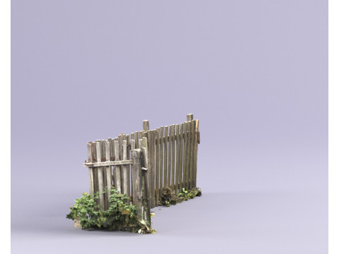 S00036 Activo de juego de valla de madera antigua Modelo 3D