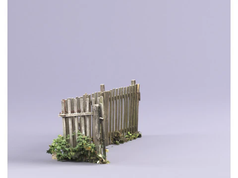 S00036 Old Wooden Fence Game Asset 3D Model