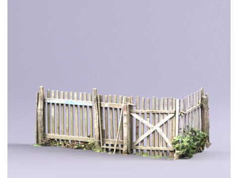 S00036 Old Wooden Fence Game Asset 3D Model
