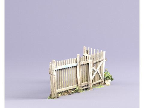 S00036 Activo de juego de valla de madera antigua Modelo 3D