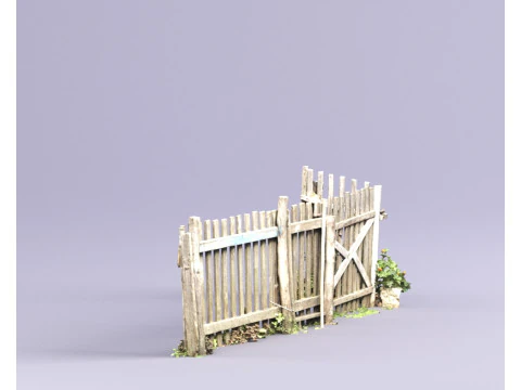 S00036 Old Wooden Fence Game Asset 3D Model
