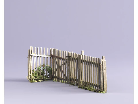 S00036 Old Wooden Fence Game Asset 3D Model