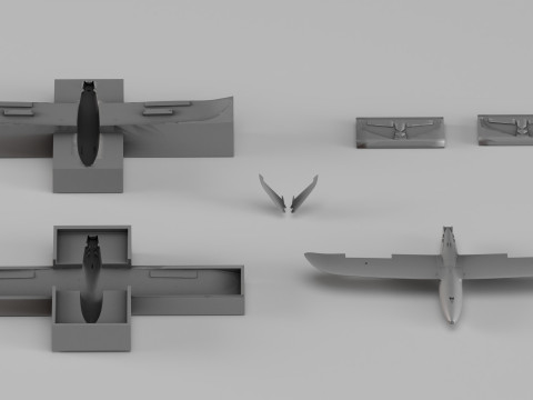 001671 금형 세트가 포함된 항공기 모델 3D 프린트 모델
