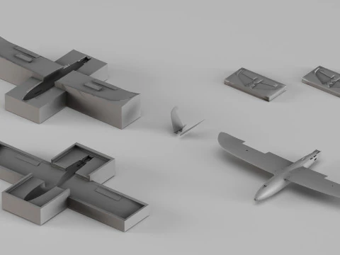 001671 Aircraft Model with Mold Set 3D Print Model