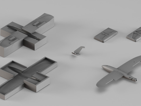 001671 Modello di aereo con set di stampi Modello di stampa 3D