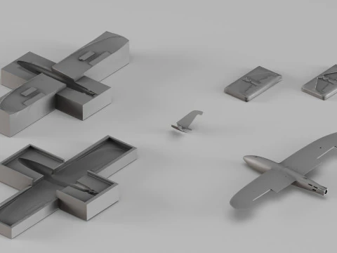 001671 Aircraft Model with Mold Set 3D Print Model