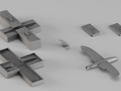 001671 Modello di aereo con set di stampi Modello di stampa 3D