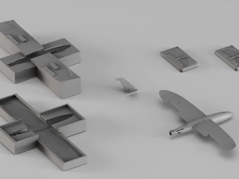 001671 Aircraft Model with Mold Set 3D Print Model