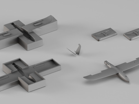 001671 Modello di aereo con set di stampi Modello di stampa 3D