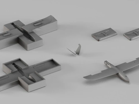 001671 Aircraft Model with Mold Set 3D Print Model