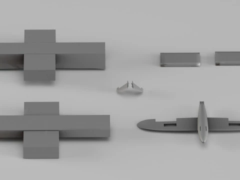 001671 Aircraft Model with Mold Set 3D Print Model