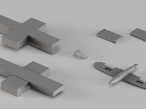 001671 Aircraft Model with Mold Set 3D Print Model
