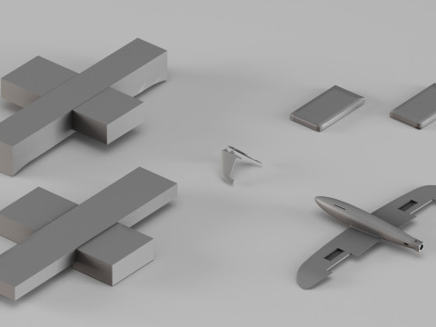 001671 Modello di aereo con set di stampi Modello di stampa 3D