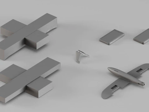 001671 Aircraft Model with Mold Set 3D Print Model