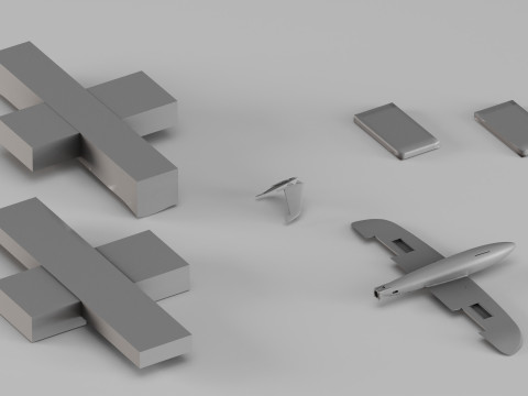 001671 Modello di aereo con set di stampi Modello di stampa 3D