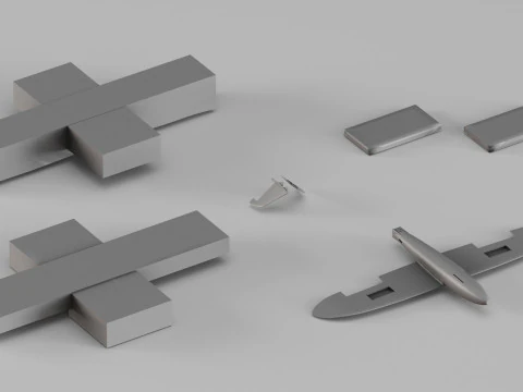 001671 Aircraft Model with Mold Set 3D Print Model