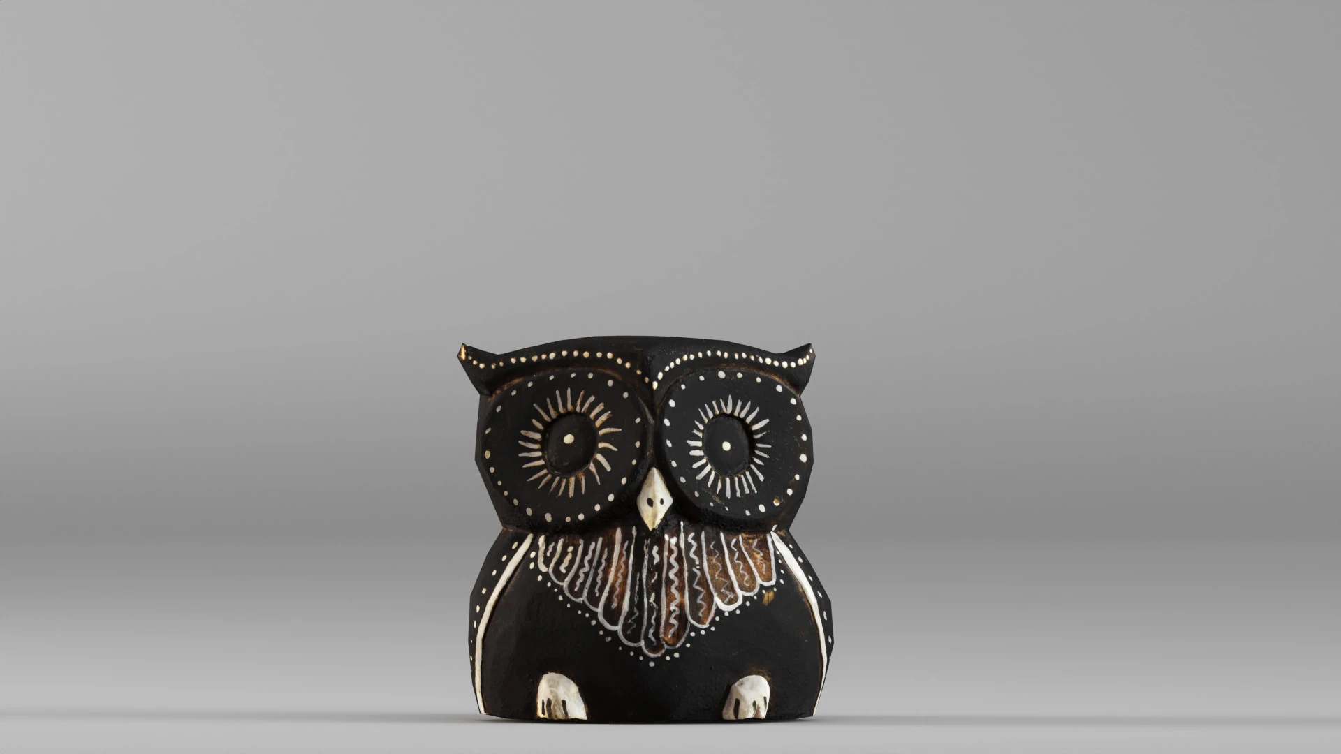 S00075 Stylized Owl Figurine 3D Model .c4d .max .obj .3ds .fbx .stl .blend