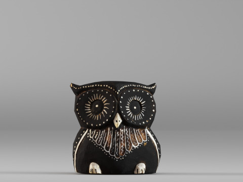 S00075 様式化されたフクロウの置物 3Dモデル