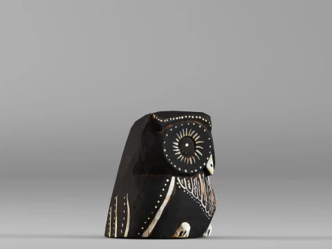 S00075 Stylized Owl Figurine 3D Model