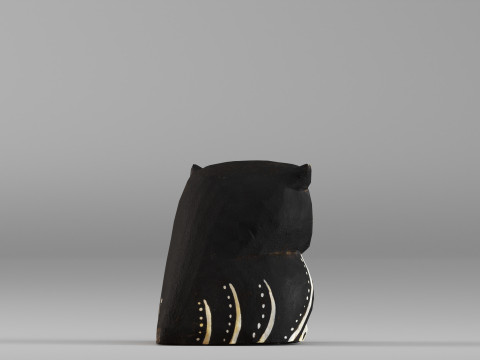 S00075 様式化されたフクロウの置物 3Dモデル