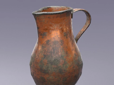 S00072 Antieke koperen kan 3D Model