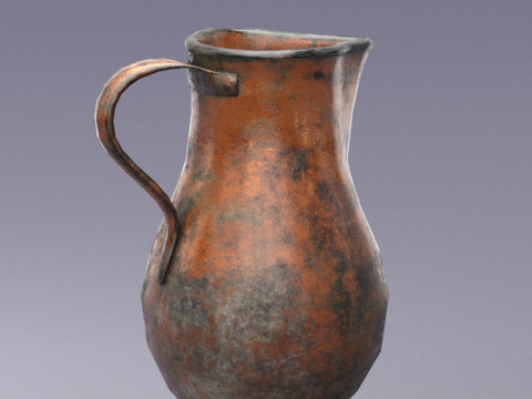 S00072 Старовинний мідний глечик 3D Модель