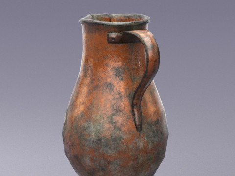 S00072 Старовинний мідний глечик 3D Модель