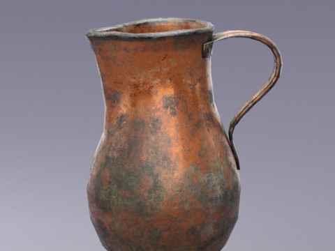 S00072 Старовинний мідний глечик 3D Модель