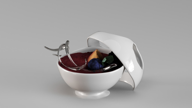 Tigela de sobremesa de cerâmica S00001 cheia de sobremesa Modelo 3D .c4d .max .obj .3ds .fbx .stl .blend 