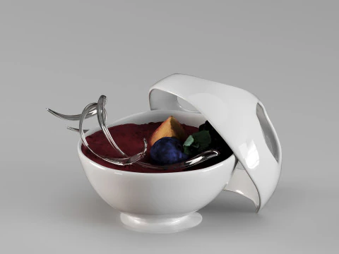 S00001 Tatlı Dolgulu Seramik Tatlı Kasesi 3D Model