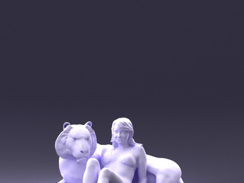 000397 Kobieta z Tygrysem Model 3D