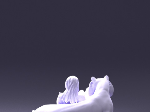 000397 女人与老虎 3dp 3D 打印模型