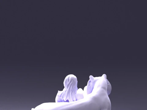 000397 Woman with Tiger 3dp 3D Print Model