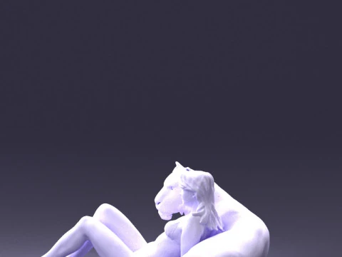 000397 Woman with Tiger 3dp 3D Print Model