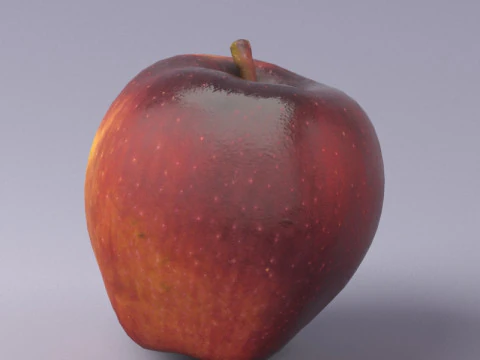 S00035 Realistic Red Apple Model 3D Model