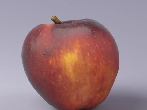 S00035 Realistic Red Apple Model 3D Model