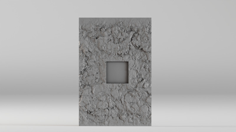 001675 Concrete Wall Panel with Niche 3D Print Model .c4d .max .obj .3ds .fbx .stl .blend