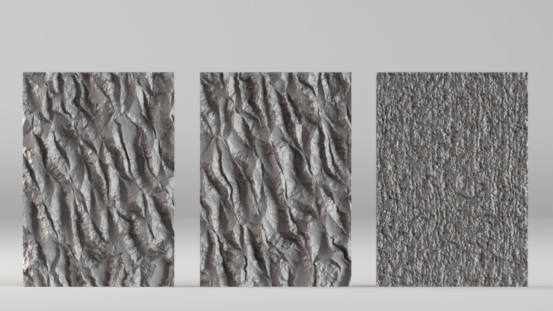 001676 3 Concrete Wall Panels 3D Print Model .c4d .max .obj .3ds .fbx .stl .blend