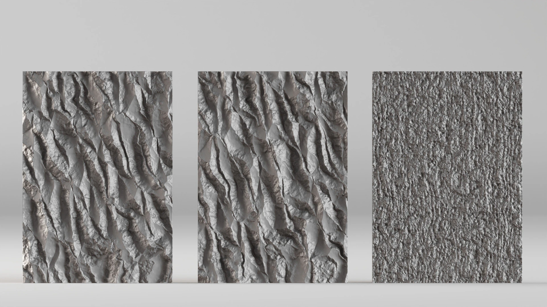 001676 3 Concrete Wall Panels 3D Print Model .c4d .max .obj .3ds .fbx .stl .blend 