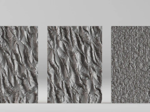 001676 コンクリート壁パネル 3 枚 3Dプリントモデル