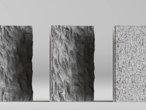 001676 3 Concrete Wall Panels 3D Print Model