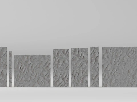 001677 Pain&eacute;is modulares de al&iacute;vio para kit de parede de concreto Modelo de Impressão 3D